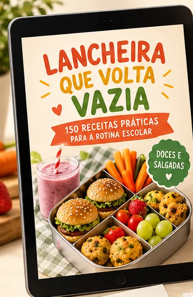 O guia Lancheira que Volta Vazia aberto em um tablet